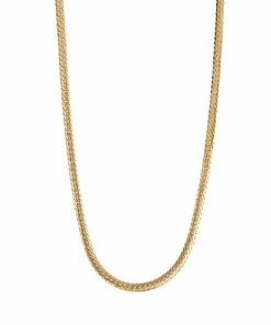 Jordan Blue 14k Gold Herringbone Chain Necklace White