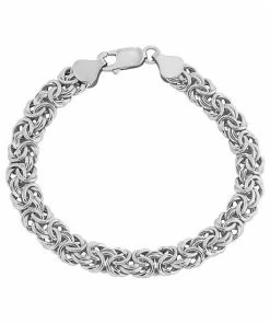 Jordan Blue 14k Gold Byzantine Chain Bracelet White