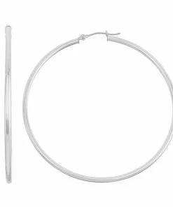 Jordan Blue 14k Gold Tube Hoop Earrings - 60 Mm White