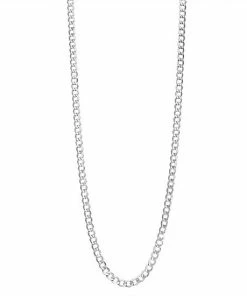 Jordan Blue 10k White Gold 4.4 Mm Curb Chain Necklace
