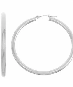 Jordan Blue 10k Gold Hoop Earrings 3 X 40mm 10k Whgold