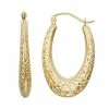 Jordan Blue 14k Gold Textured Oval Hoop Earrings