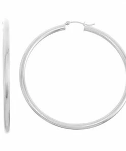 Jordan Blue 10k Gold Hoop Earrings 3 X 50mm 10k Whgold