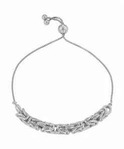 Jordan Blue Sterling Silver Byzantine Link Bolo Bracelet