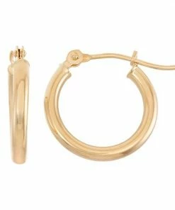 Jordan Blue 14k Gold Tube Hoop Earrings - 15 Mm Yellow